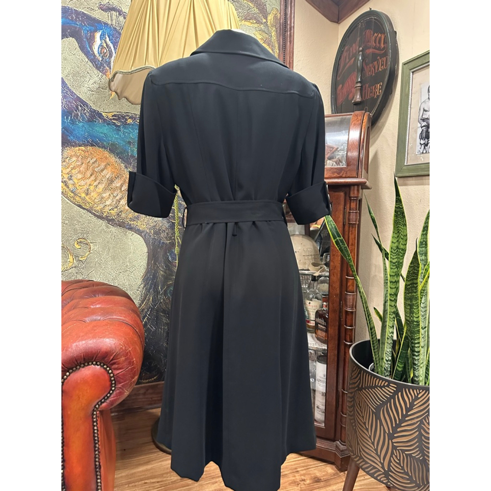 Talbots Black Petite Trench Coat Women's 12 Petite - Picture 4 of 11